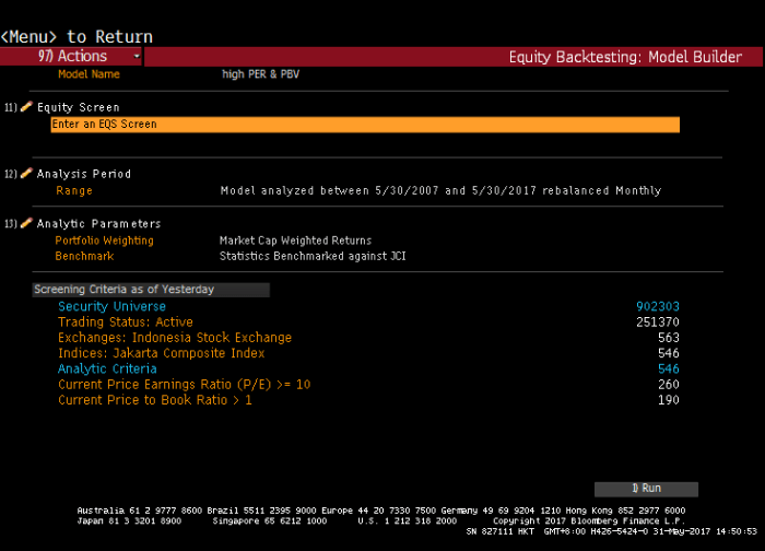 High PER &amp; PBV Parameter